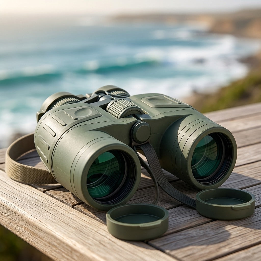10x50 Waterproof Compass Rangefinder Binoculars